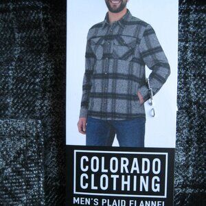 Colorado Clothing Men’s Heavy weight Flannel Plaid Shirt Brushed Finish black XL
